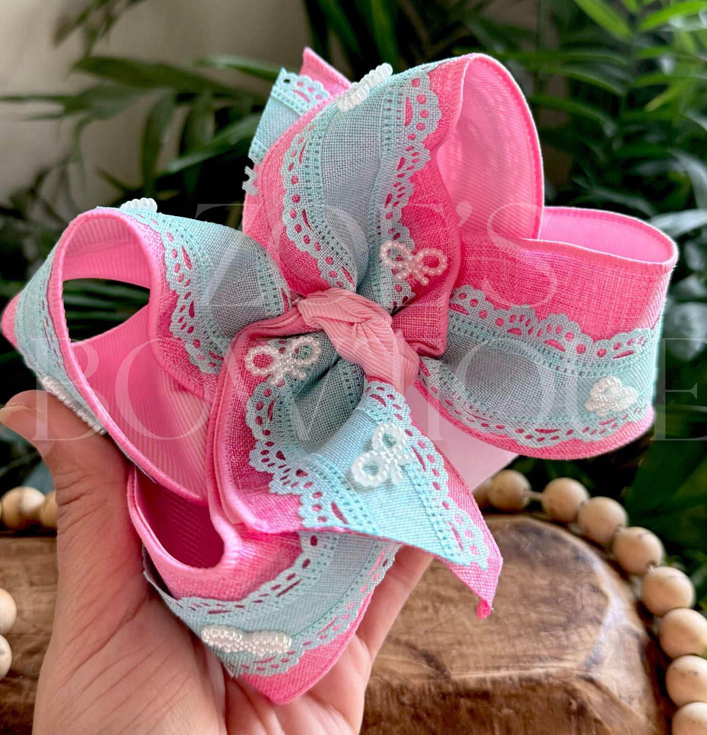 Pink & Teal Pearls(5")