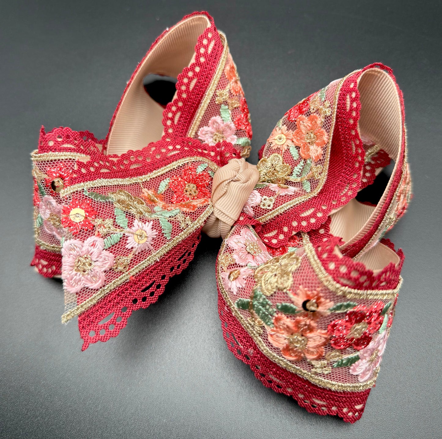 Embroidered Red Floral (5.5")