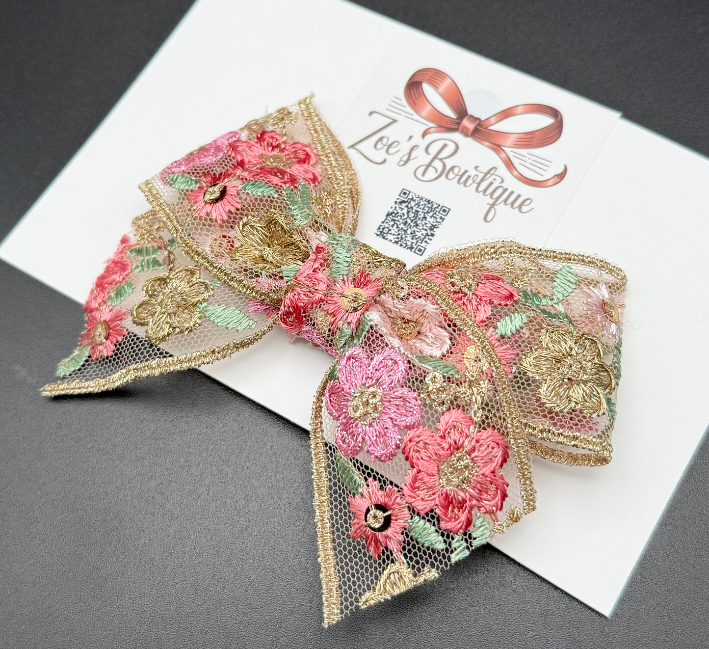 Embroidered Pink Floral Sailor