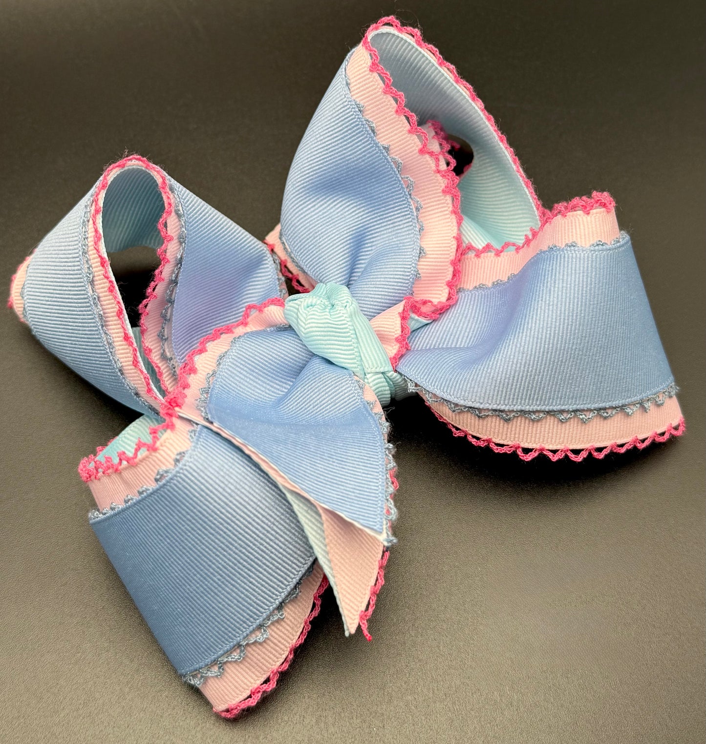 Pink & Blue Double Moonstitch (6")