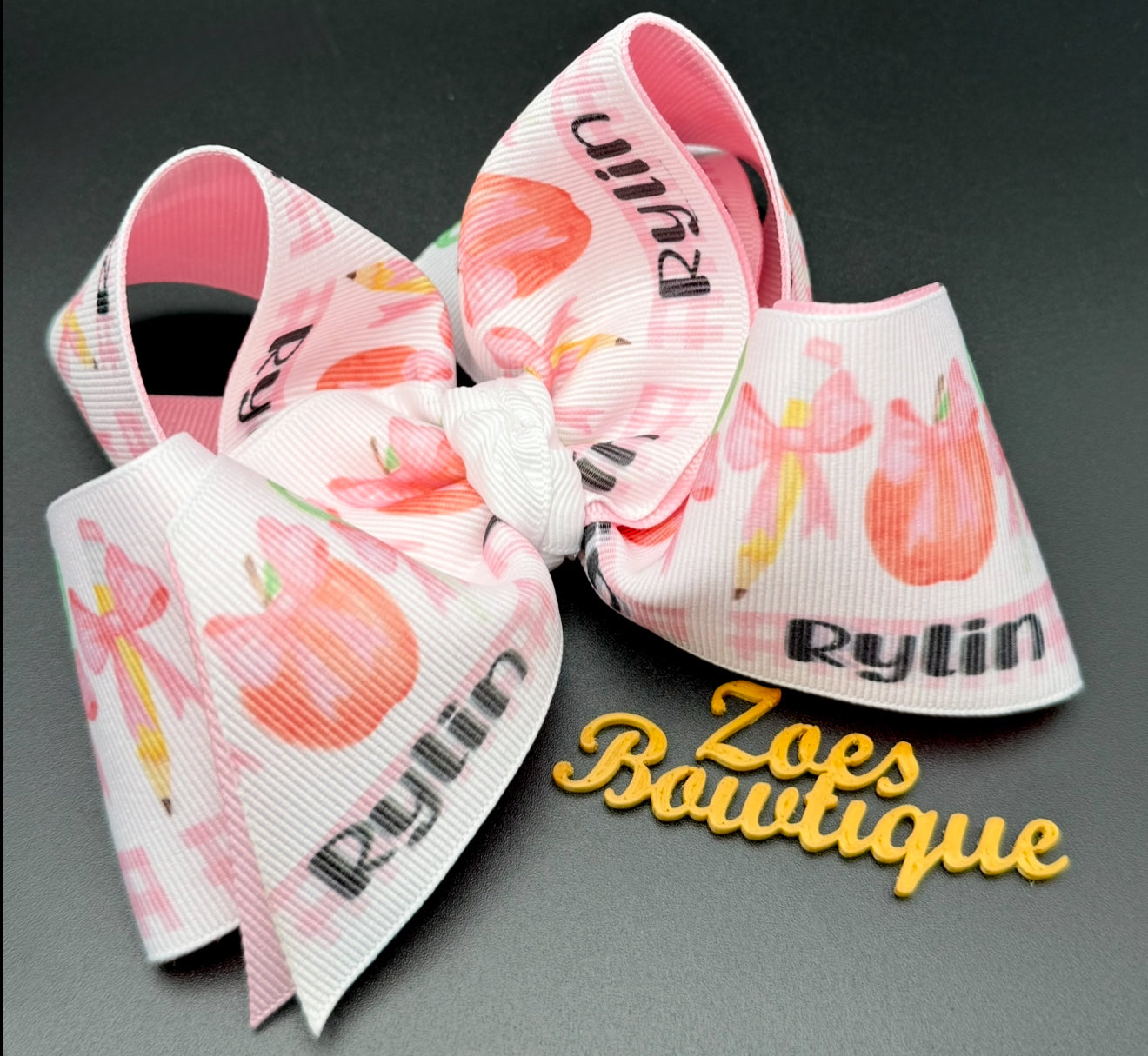 Back to School Name Bow