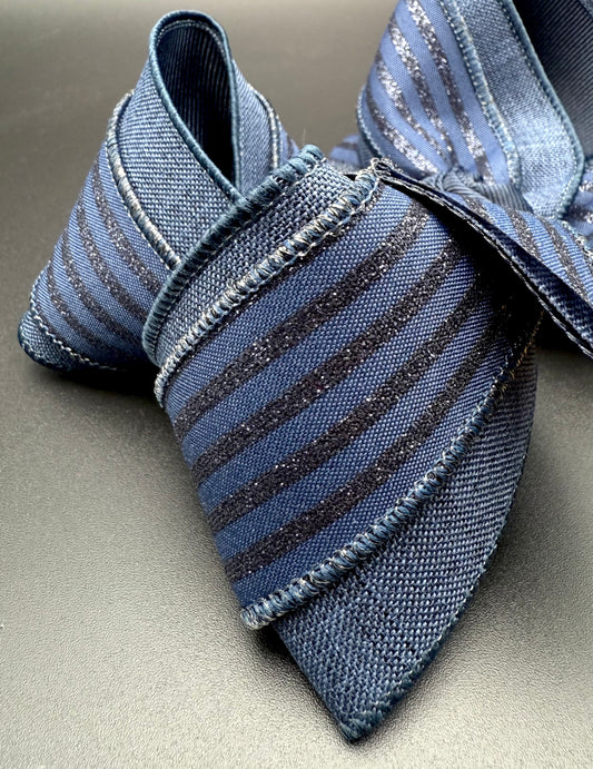 Navy Shimmer Stripe