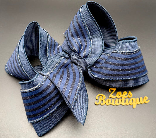 Navy Shimmer Stripe